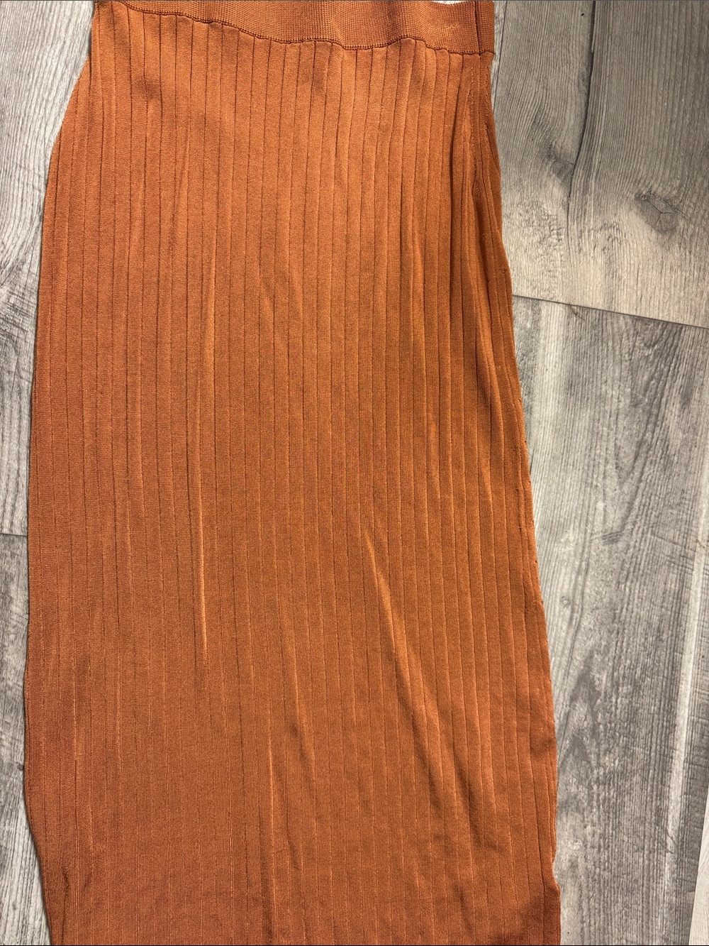Free People Ribbed Midi Skirt - Rust Orange - Picture 2 of 4